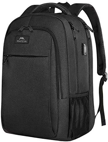 MATEIN Extra Large Backpack, 17 Inch Travel Laptop Backpack with USB Charging Port, Anti Theft TSA Friendly Business Work College Computer Backpack for Men Women, Black
