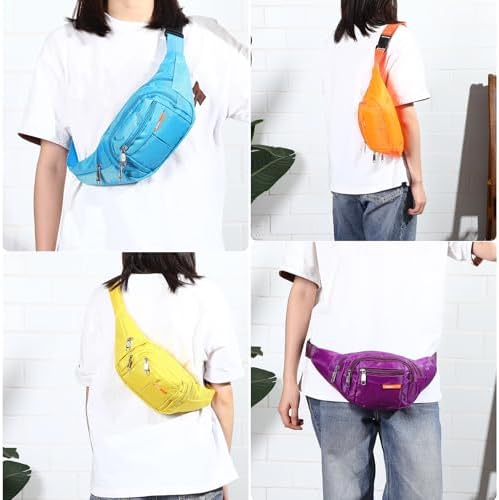 Reginary 9 Pcs Fanny Pack for Women Waist Bag Packs Men Crossbody Waterproof Adjustable Fanny Pack Running Bag Running Fanny Pack for Travel Hiking Running Outdoor (Chic Color) - Image 6