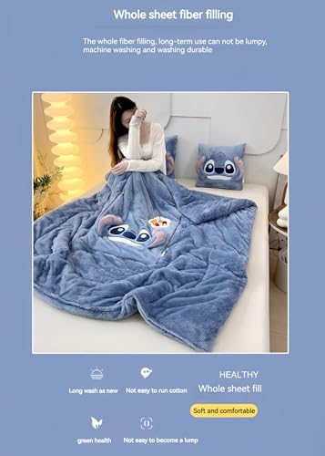 Travel Blanket and Pillow - 2 in 1 Airplane Blanket Compact with Soft Bag Pillowcase for All Season Soft Flannel Throw Blankets for Bed, Sofa 75"x57" - Image 3