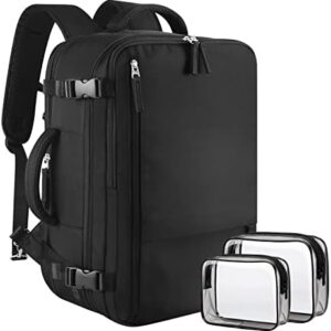 Large Travel Backpack for Women Men, Expandable 40L Carry On Backpack, 17 Inch Laptop Backpack College Bookbag, Waterproof Travel bag as Person Item Flight Approved