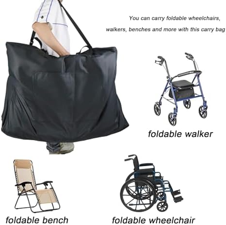 Kasla Rollator Travel Bag,Waterproof Wheelchair Bag for Folding Walker Compatible with Wheelchair Transport Chair Walker Bag for Travel - Image 4