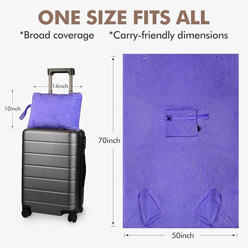 Tirrinia Travel Portable Blanket with Feet Airplane Office Poncho 4 in 1 Zippered Front Pocket Premium Cozy Fleece Blankets with Built-in Bag - Image 7