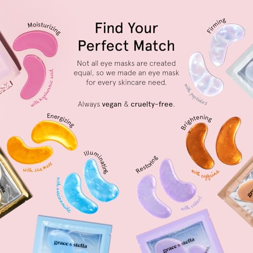 grace & stella Award Winning Under Eye Mask - Travel Essentials - Birthday Gifts for Women - Gel Eye Patches for Dark Circles, Puffy Eyes, Wrinkles, Undereye Bags - Vegan - Self Care (24 Pairs, Gold) - Image 4