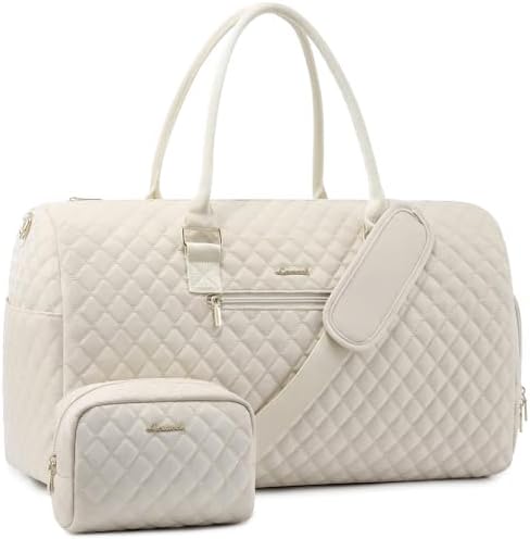 LOVEVOOK Travel Duffle Bag, Weekender Bag for Women with Toiletry Bag, Carry on Overnight Bag with Shoe Compartment, Gym Duffel Bag with Wet Pocket, Mommy Hospital Bags for Labor and Delivery