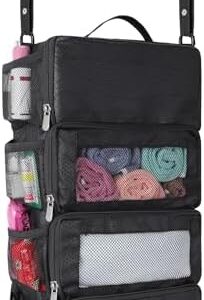 esouler Suitcase Organizer - Hanging Packing Cubes & Portable Travel Shelves for Carry-on (Black, Small)