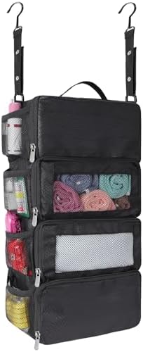 esouler Suitcase Organizer - Hanging Packing Cubes & Portable Travel Shelves for Carry-on (Black, Small)