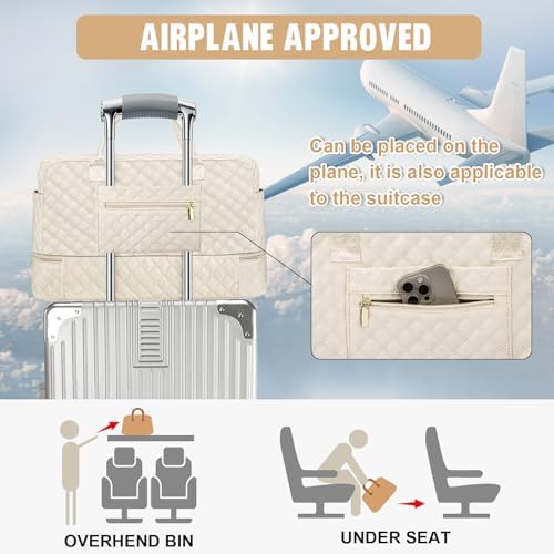 3 Pack Travel Duffle Bag, Weekend Bags for Women with Shoe Compartment, Large Toiletry Personal Item Travel Carry on Bags with Wet Pocket, Gym Overnight Hospital Bag for Delivery Business Beige - Image 5