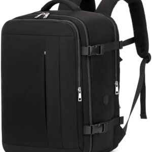 Large Travel Laptop Backpack, Carry on Backpack, 17.3 Inch Durable Business Work Sport Bag with USB Port, Water Resistant Rucksack Book Bag Gifts for Men Women, Black 22