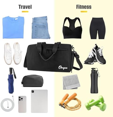 Gryme 15 Inch Small Gym Bag with Shoes Compartment and Wet Pocket, Mini Duffle Bag for Men & Women, Small Sports Bag for Travel Carry On, Swimming, Workout, Weekender Overnight - Image 5