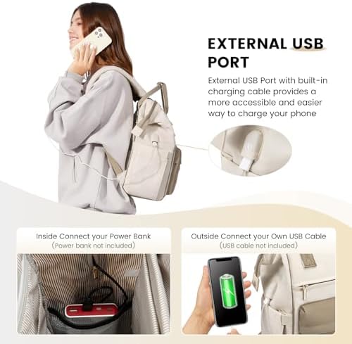 LOVEVOOK Laptop Backpack for Women,15.6 Inch Work Teacher Nurse Bag,Business Computer Backpack Purse with USB Port,Stylish Casual Daypack for Travel - Image 5