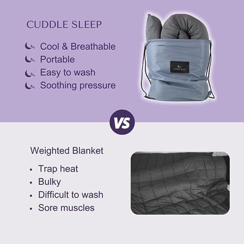 Cuddle Sleep Weighted Pillow - Sensory Pillow - Cuddles You to Sleep - Cool Touch Sleeve - Travel Friendly - 52inches - Weighted Blanket Alternative - Machine Washable & Durable - All Sleep Positions - Image 6