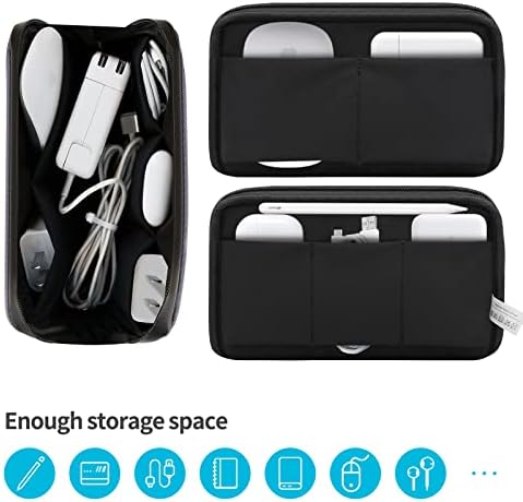 Electronic Organizer Travel Case – Waterproof Cable Bag for Cord, Charger, Hard Disk, Power Bank – Small Tech Storage for Travel, Backpack, Business Trip, Airplane (Blue) - Image 5
