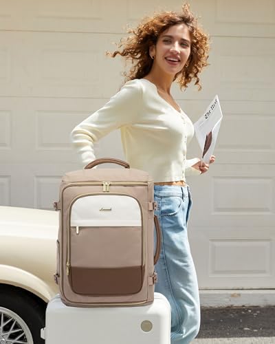 LOVEVOOK 40L Travel Backpack for Women, TSA Approved Carry On Backpack with 3 Packing Cubes, Personal Item Bag Fits 17" Laptop, Water-resistant Travel Carry On Bag for Women - Image 2