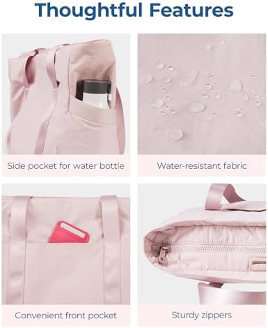 BAGSMART Tote Bag for Women with Zipper, Gym Tote with Compartments, Work Tote Nurse Dance Yoga Bag for Sport, Travel - Image 5