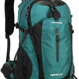40L Waterproof Lightweight Outdoor Daypack Hiking,Camping,Travel Backpack for Men Women Dark Green