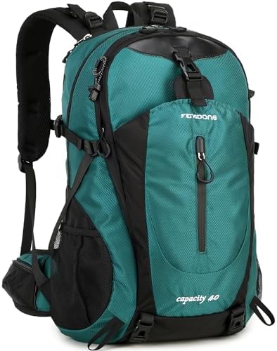 40L Waterproof Lightweight Outdoor Daypack Hiking,Camping,Travel Backpack for Men Women Dark Green
