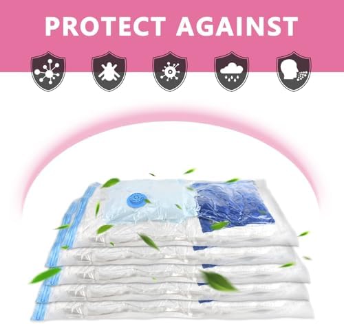 24 Pack Vacuum Storage Bags with Electric Pump, Space Saver Bags (5 Jumbo, 5 Large, 5 Medium, 5 Small, 4 Roll Up Bags) Travel Vacuum Seal Bags for Clothes, Bedding,Blankets,Duvets, Pillows - Image 4