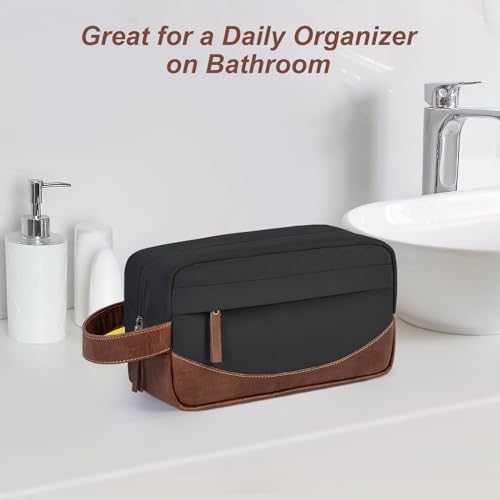 Travel Toiletry Bag for Men, Hanging Toiletry Organizer, Water Resistant Shaving Kit with Large Capacity for Travel Accessories (Black) - Image 6