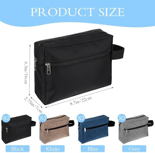 8 PCS Travel Toiletry Bag for Women and Men, Travel Pouch, Large Shaving Bag, Portable Grooming Bags, Foldable Storage Bags with Handle for Cosmetics Toiletries Tools, 4 Colors - Image 2