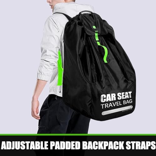 Car Seat Travel Bag for Airplane, Large Car Seat Bags for Air Travel with Padded Straps, Gate Check Storage Bag/Backpack for Car Seat Airport, Carseat Cover Travel - Baby Travel Essentials for Flying - Image 2