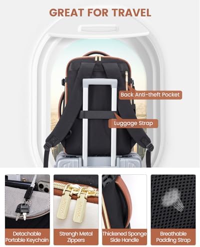 LOVEVOOK Travel Backpack for Women,40L Carry On Backpack for Airplanes,17.3 Inch Laptop Personal Item Travel Bag - Image 7