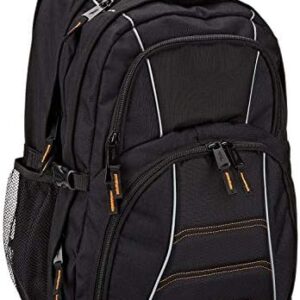 Amazon Basics Laptop Backpack for School, Work, Travel, Fits Up to 17-inch Laptops, Binders, Black