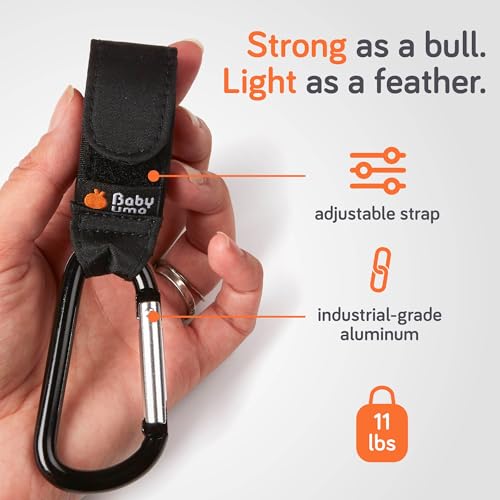 Baby Uma Stroller Hooks for Bags (2 Pack) - Universal Stroller Clips and Hooks, Non-Slip with One-Hand Opening, 11 lb Weight Capacity, Baby Travel Essential - Image 3