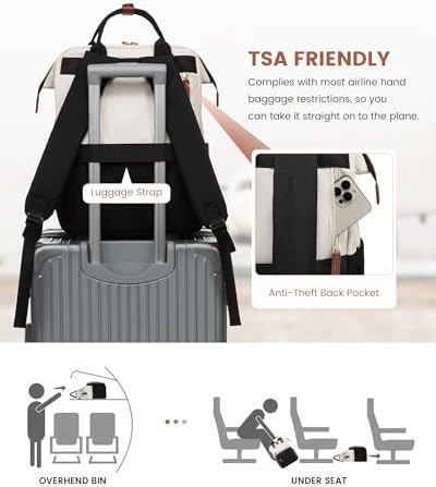 LOVEVOOK Laptop Backpack for Women, 15.6'' Waterproof Nurse Bag Teacher Work Backpack Purse for Women, Travel Computer Backpack for College Office Business Ladies - Image 8