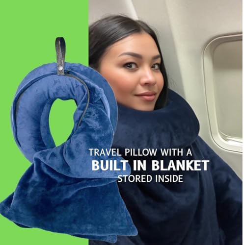 Travel Pillow with Built-in Blanket Stored Inside - Sewn-in Blanket Folds Out When You Need it, Tucks Away When You Don’t - Image 8