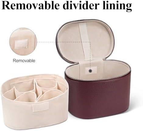 Makeup Bag, Travel Make up Case with Compartments and Handle, Portable Cosmetic Organizer Bags,Toiletry Bag for Women - Image 3