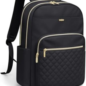 Laptop Backpack for Women Fits 16 Inch Travel Computer Bag Ladies Stylish Travel Bags Womens Fashion Bag for Business Bags Casual Daypacks Black