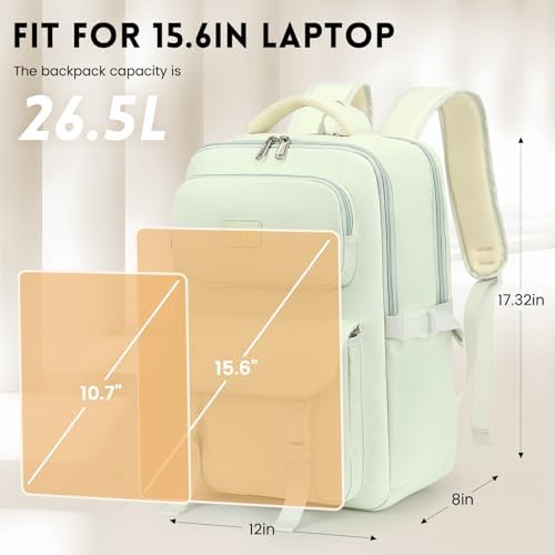 XQXA Travel Backpack For Women Men Flight Approved, Carry on Backpack Bag Luggage, Personal Item Backpack Bag, Laptop Backpack Casual Daypack for travel, work, daily life, business trips (Green) - Image 4