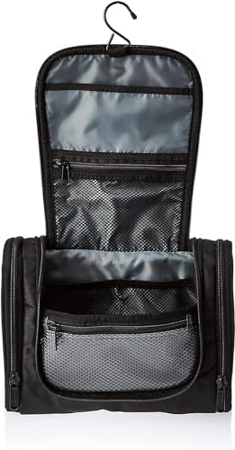 Amazon Basics Hanging, Travel Toiletry Bag Organizer, Shower Dopp Kit, Black - Image 2