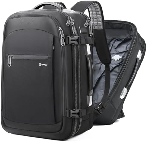 Vacuum Backpack Travel, Airback Backpack 60L Expandable Travel Easyvacpack, Compression Carry-On Vacuum Bags with Pump and TSA Lock, Ideal for Traveler Businessman College Graduate Coworker, Black
