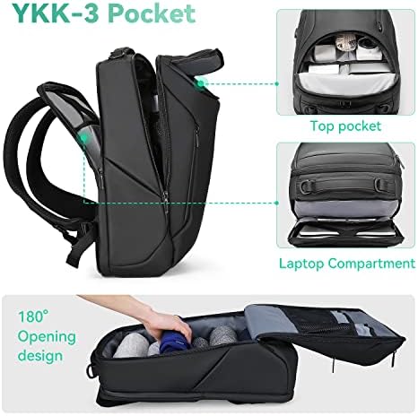 MARK RYDEN Business Backpack for Men, Waterproof High Tech Backpack with Sport Car Shape Design and USB Charging Port, Travel Laptop Backpack Fits 17.3 Inch Notebook - Image 3