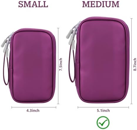 Electronics Organizer Travel Case, Carry On Essentials Pouch Bag for Tech Accessories, Cable, Chargers & Cords (Purple, Medium) - Image 2