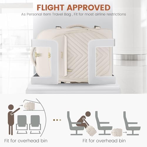 LOVEVOOK Travel Backpack for Women, TSA Personal Item Backpack Travel Bag fits 17.3" Laptop, Carry on Backpack for Weekender Business Hiking, Beige - Image 2