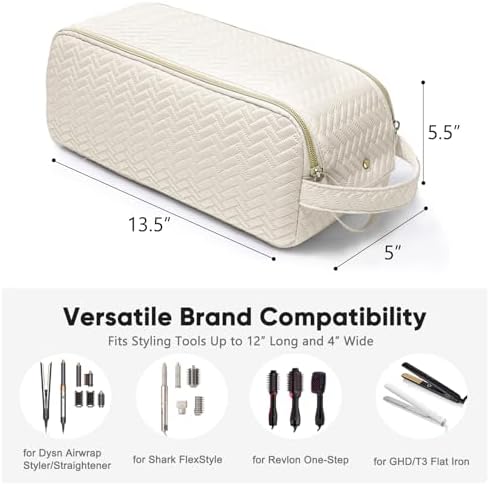 Large Hair Tools Travel Bag Compatible with Shark FlexStyle, Revlon & Dyson | Hair Dryer Brush Organizer, Flat Iron, Curling Iron, Makeup & Cosmetic Bag for Travel Essentials - Image 4