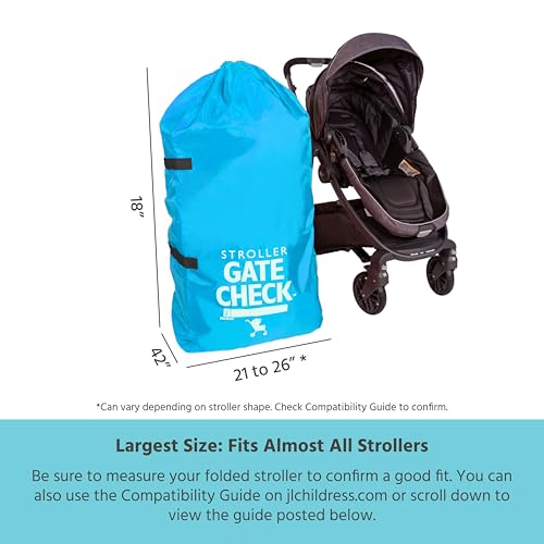 J.L. Childress Gate Check Travel Bag for Single & Double Stroller, Neon Blue - Image 5
