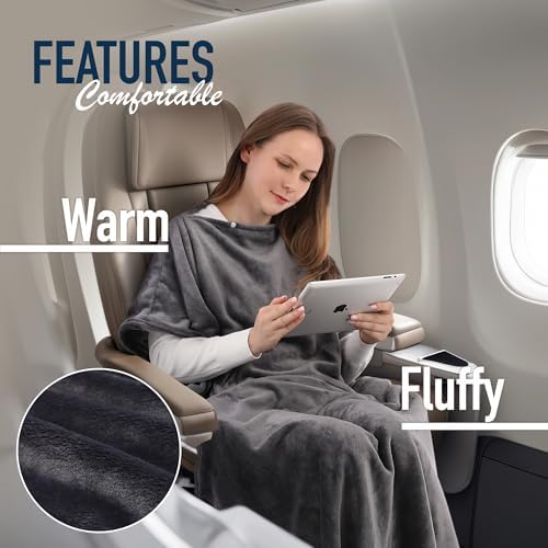 SMART TRAVEL Travel Products Cozy Warm Compact Travel Blanket Travel Blanket Airplane Compact with Bag Travel Essentials for Airplane Long Flight Essential for Woman,Men,Kids - Image 2