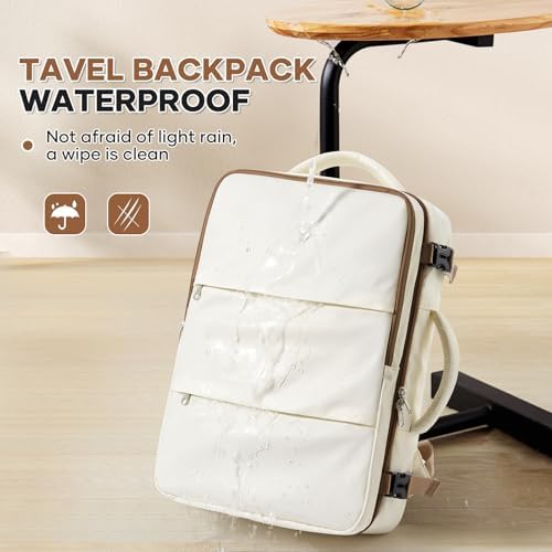 Travel Backpack For Women Men Carry on Backpack Luggage Flight Approved Personal item Travel Bag Essentials Mochila de viaje Laptop College Backpack Beige Brown - Image 7