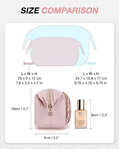 BAGSMART Travel Makeup Bag, Cosmetic Bag Make Up Organizer Case,Large Wide-open Pouch for Women Purse for Toiletries Accessories Brushes - Image 5