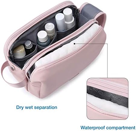 BAGSMART Toiletry Bag for Men, Travel Toiletry Organizer Dopp Kit Water-resistant Shaving Bag for Toiletries Accessories, Door Room Essentials,Pink-medium - Image 3