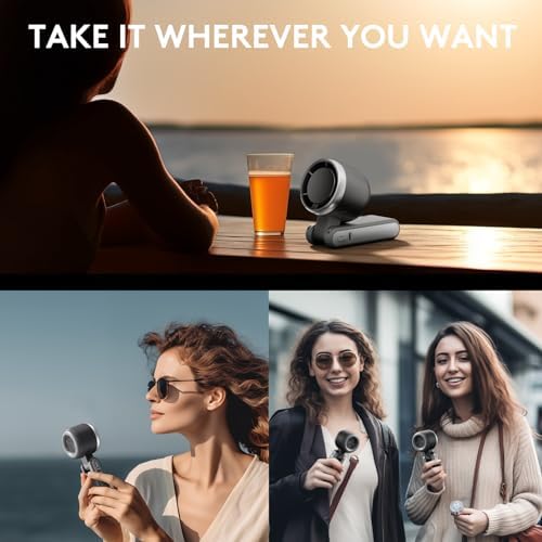 Foldable Handheld Fan, Portable High Speed Rechargeable 10000mAh Mini Turbo Fan, Digital Display, 5 Speed Adjustable Personal Small Pocket, Gifts for Women Men Travel Camp Outdoor Office - Image 8