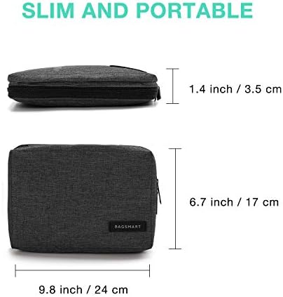 BAGSMART Electronics Organizer Travel Case, Small Cord Bag, Tech Organizer as Travel Accessories for Men Women, Cable Essentials for Phone, SD Card, Black - Image 6