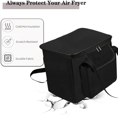 Carrying Bag for Ninja Crispi Air Fryer, Heavy Duty Heat-resistant Portable Outdoor Air fryer Bag with Pocket Travel Carriering Case Bag Compatible with Ninja Crispi Air Fryer FN101GY - Image 6