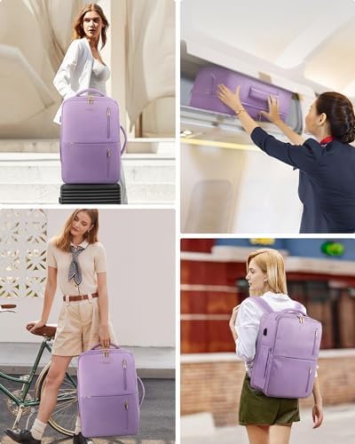 LOVEVOOK 40L Travel Backpack With 3 Packing Cubes Expandable Large Laptop Backpack Women Waterproof Backpack Waterproof Daypack Travel Bag TSA Fit 17inch Laptop Luggage With USB Charging Port - Image 8