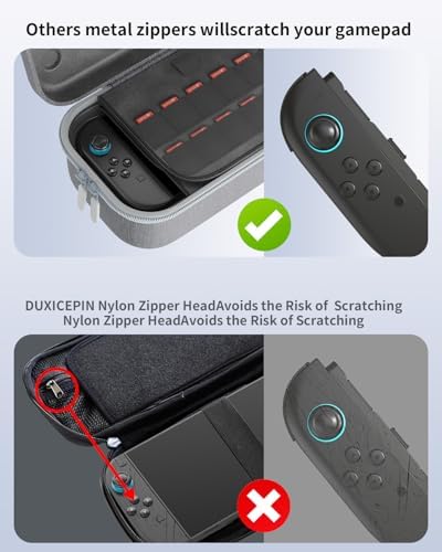 Carrying Case for Nintendo Switch 2 [7.9''] 2025 with 12 Game Card Slots, DUXICEPIN Hard Portable Travel Case Storage Bag Protective Pounch for Nintendo Switch 2 Console and Accessories (Grey) - Image 6