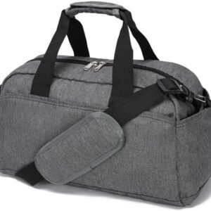 14 inch Small Gym Bag for Women & Men, Mini Duffel Bag for Travel Sports Lightweight Carry On Bag, Grey