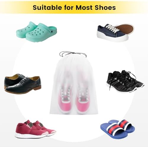 Vorspack Shoe Bags for Travel - 6 Pcs Transparent Drawstring Backpack Travel Shoe Bag Clear Drawstring Bag Large Shoe Organizer with Rope Travel Essentials for Men Women - Image 4